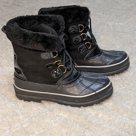 Weatherproof Quaker Black Leather Upper Lace Up Duck Boots, 9 - Picture 9 of 11